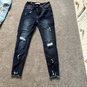 KanCan Dark Blue Distressed Skinny Jeans